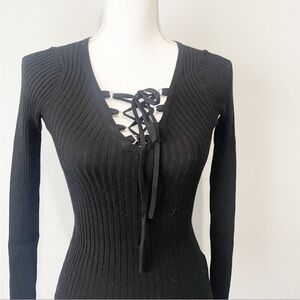 All Saints Tasmin Black Midi Dress